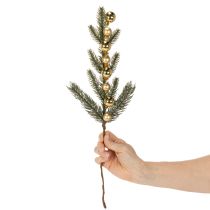 Artikel Künstlicher Tannenzweig mit goldfarbenen Mini-Christbaumkugeln 46cm 2St