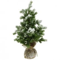 Künstlicher Mini Weihnachtsbaum im Sack Verschneit Ø32cm H55cm