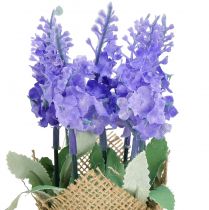 Artikel Künstlicher Lavendel Kunstblume Lavendel im Jutesack Weiß/Lila/Blau 17cm 5St