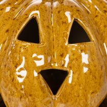 Artikel Keramik Kürbis mit Gesicht LED Dekoration Halloween 19cm