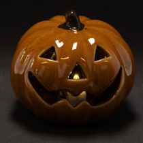Artikel Keramik Kürbis LED Halloween Dekoration klein 10cm