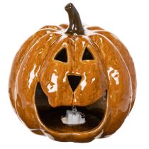 Artikel Keramik Kürbis Halloween LED Dekoration 15cm