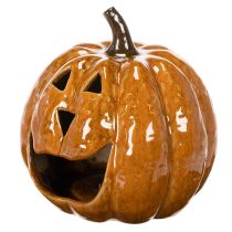 Artikel Keramik Kürbis Halloween LED Dekoration 15cm