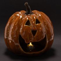 Artikel Keramik Kürbis Halloween LED Dekoration 15cm
