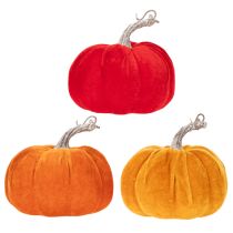 Artikel Stoff Kürbis als Tischdeko Herbstdeko 13cm 3St