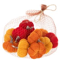 Artikel Deko Kürbis Set aus Samt in drei Farben Mini Kürbis 5cm 12St