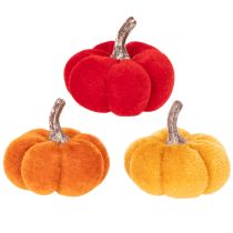 Artikel Deko Kürbis Set aus Samt in drei Farben Mini Kürbis 5cm 12St