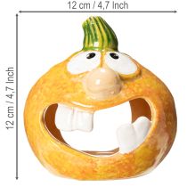 Artikel Kürbis Dekofigur und Teelichthalter Lustiges Gesicht Herbstdekoration 12cm 2St
