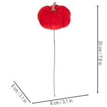 Artikel Deko Kürbis am Draht Herbstdeko Samt Dreifarbiges Set 8cm 9St