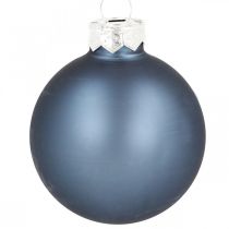 Weihnachtskugeln Glas Blau Matt Glänzend Ø5,5cm 28St