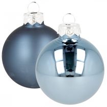 Weihnachtskugeln Glas Blau Matt Glänzend Ø5,5cm 26St