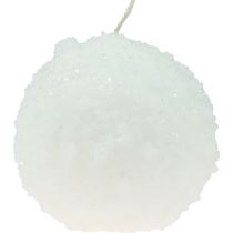 Artikel Winterzauber Kugelkerzen Weiß Schneeball Effekt Ø10cm 4er Set für Festliche Dekoration