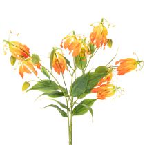 Artikel Kunstblume Gloriosa orange mit langen Stielen für Vasen 80cm 3St