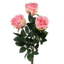 Kunstblume Rose gefüllt pink Ø10cm L65cm 3St
