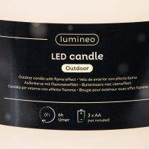 Artikel LED Kerze groß für Batterie Mit Timer Warmweiß Outdoor 25cm