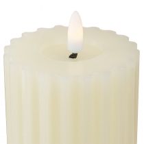 Artikel LED Kerzen mit Timer Wachs Rillenkerzen 7,5/10cm Creme 2St