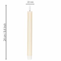 Artikel LED-Spitzkerze in Weiß mit warmweißem Licht 24cm mit Timer 2St