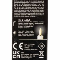 Artikel LED-Spitzkerze in Weiß mit warmweißem Licht 24cm mit Timer 2St