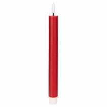 Artikel LED-Spitzkerze Rot mit warmweißem Licht 24cm 2St