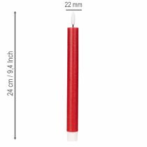 Artikel LED-Spitzkerze Rot mit warmweißem Licht 24cm 2St