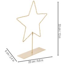 Artikel Stern mit 50 LED Tischdekoration aus Metall Batteriebetrieben Für innen 33cm