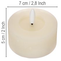 Artikel LED Teelicht Warmweiß Flackereffekt und Timer Echtwachs Für Batterie 7cm 2St