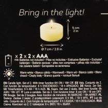Artikel LED Teelicht Warmweiß Flackereffekt und Timer Echtwachs Für Batterie 7cm 2St