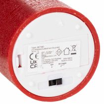 Artikel LED-Stumpenkerze aus Echtwachs in Rot mit Timer und warmweißem Licht 12cm