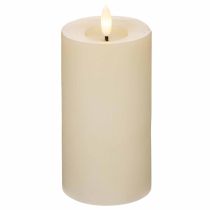 Artikel LED-Stumpenkerze aus Echtwachs in Weiß mit Timerfunktion Warmweiß 15cm