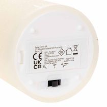 Artikel LED-Stumpenkerze aus Echtwachs in Weiß mit Timerfunktion Warmweiß 15cm