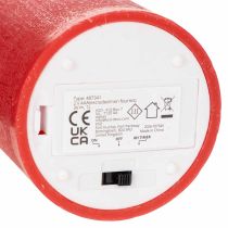 Artikel LED-Stumpenkerze in Rot mit Timer und warmweißem Licht aus Echtwachs 15cm