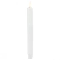 LED Kerzen mit Timer Stabkerzen Echtwachs Weiß 25cm 2St