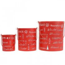 Artikel Deko Laterne Metall Weihnachten Rot, Silbern H23/18/13cm 3er-Set