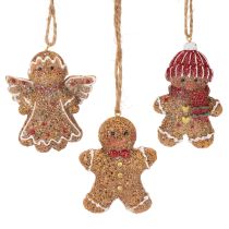 Artikel Deko Anhänger Künstliche Lebkuchenfiguren zum Aufhängen 7cm 3St