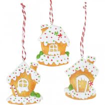 Artikel Knusperhäuschen Christbaumschmuck Lebkuchenhäuschen H9cm 3St