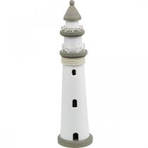 Leuchtturm Holzdeko Maritim Weiß, Braun Ø12cm H48cm