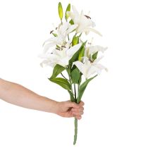 Artikel Lilien Kunstblume 6 weiße Blüten Realistischer Blütenzweig 66cm