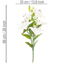 Artikel Lilien Kunstblume 6 weiße Blüten Realistischer Blütenzweig 66cm