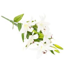Artikel Lilien Kunstblume 6 weiße Blüten Realistischer Blütenzweig 66cm