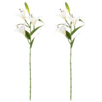 Artikel Künstliche Lilienblume realistische Nachbildung langlebige Dekoration für Wohnräume 66cm 2St