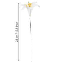 Artikel Kunstblume Lilie weiß am Draht Mittelgroß 35cm 5St