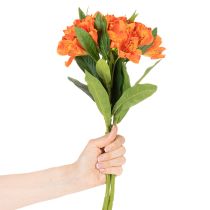 Artikel Kunstblume Alstroemeria Orange künstlicher Blumenstrauß Dekoration 75cm 3St