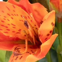 Artikel Kunstblume Alstroemeria Orange künstlicher Blumenstrauß Dekoration 75cm 3St