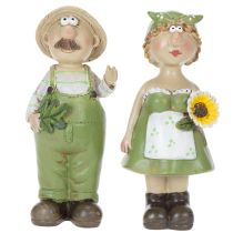Artikel Dekofiguren Bauernpaar Lustige Wohnzimmerdeko und Sommerdeko für innen 17cm 2St