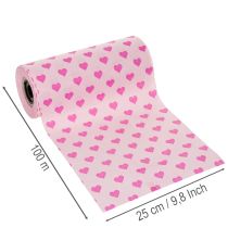 Artikel Manschettenpapier mit Herzmotiv Rosa 25cm 100m