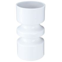 Artikel Metall Blumenvase in Creme Weiß Emaille Ø9cm H17,5cm