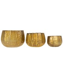 Artikel Metall Deko Blumentopf Messing Ø22/18/14cm 3er-Set