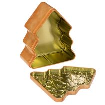 Artikel Weihnachtsdose Keksdose Tannenbaum und Haus Lebkuchenoptik 14cm 2St