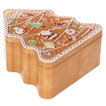 Artikel Weihnachtsdose Keksdose Tannenbaum und Haus Lebkuchenoptik 14cm 2St