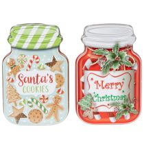 Artikel Metalldose Keksdose Weihnachtsmotiv im Keksglas-Design 15cm 2St